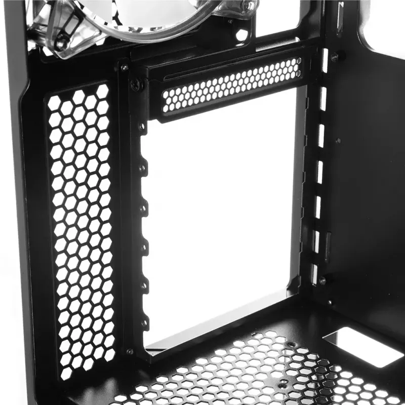 PC korpuss MODECOM AMIRANI ARGB Midi Tower, melns, rūdīts stikls, 2x200 mm priekšējie + 1x120 mm aizmugurējie ventilatori, USB-A 2x, USB-C 1x, atbalsta ATX/ITX, GPU līdz 35 cm