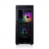 PC korpuss MODECOM AMIRANI ARGB Midi Tower, melns, rūdīts stikls, 2x200 mm priekšējie + 1x120 mm aizmugurējie ventilatori, USB-A 2x, USB-C 1x, atbalsta ATX/ITX, GPU līdz 35 cm