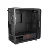 PC korpuss MODECOM AMIRANI ARGB Midi Tower, melns, rūdīts stikls, 2x200 mm priekšējie + 1x120 mm aizmugurējie ventilatori, USB-A 2x, USB-C 1x, atbalsta ATX/ITX, GPU līdz 35 cm