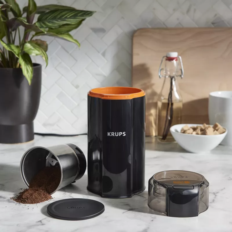 Asmeņu kafijas dzirnaviņas Krups Silent Vortex GX3328 175 W melnas 90 g ietilpība
