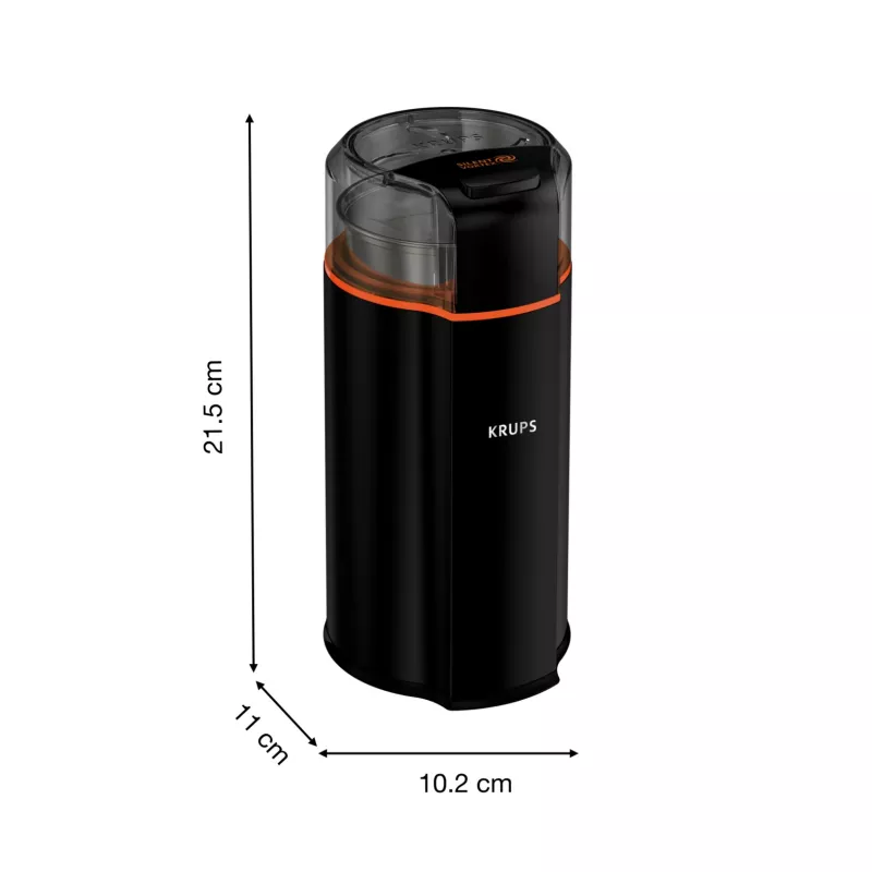 Asmeņu kafijas dzirnaviņas Krups Silent Vortex GX3328 175 W melnas 90 g ietilpība