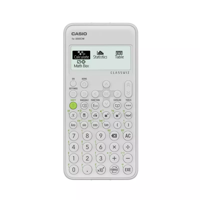 Zinātniskais kalkulators CASIO ClassWiz FX-350EX Pocket — 16 ciparu, 2 rindu displejs, ar baterijām, pelēks, kabatas izmērs