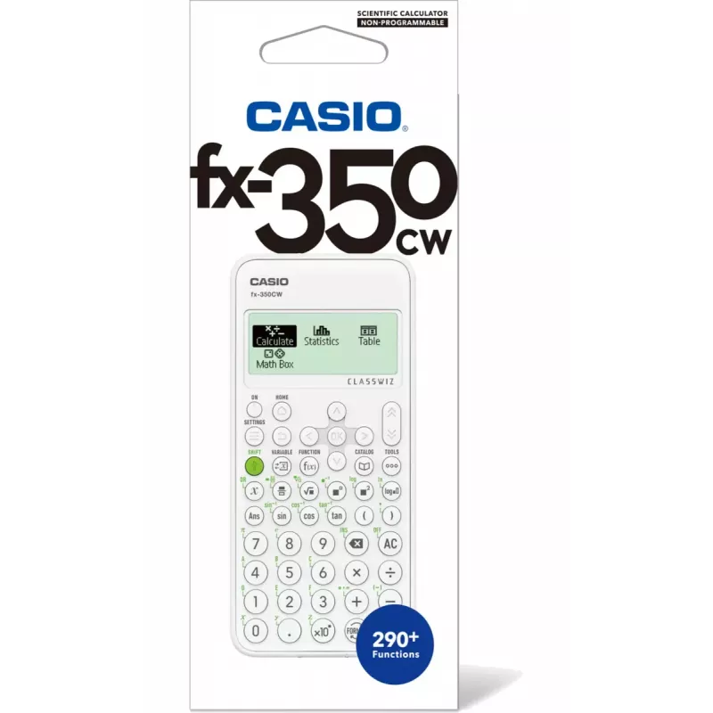Zinātniskais kalkulators CASIO ClassWiz FX-350EX Pocket — 16 ciparu, 2 rindu displejs, ar baterijām, pelēks, kabatas izmērs