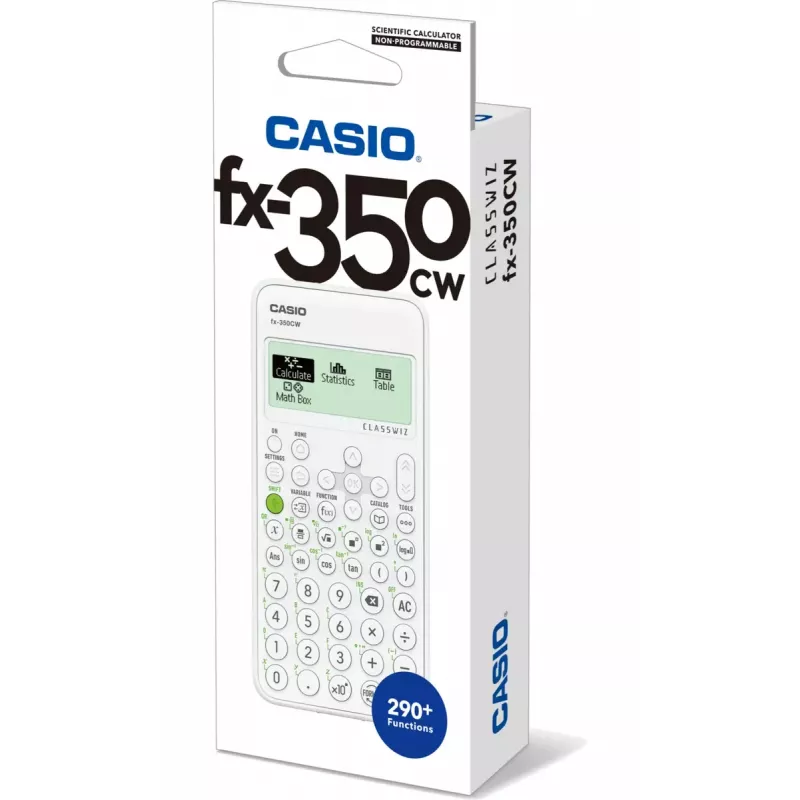 Zinātniskais kalkulators CASIO ClassWiz FX-350EX Pocket — 16 ciparu, 2 rindu displejs, ar baterijām, pelēks, kabatas izmērs