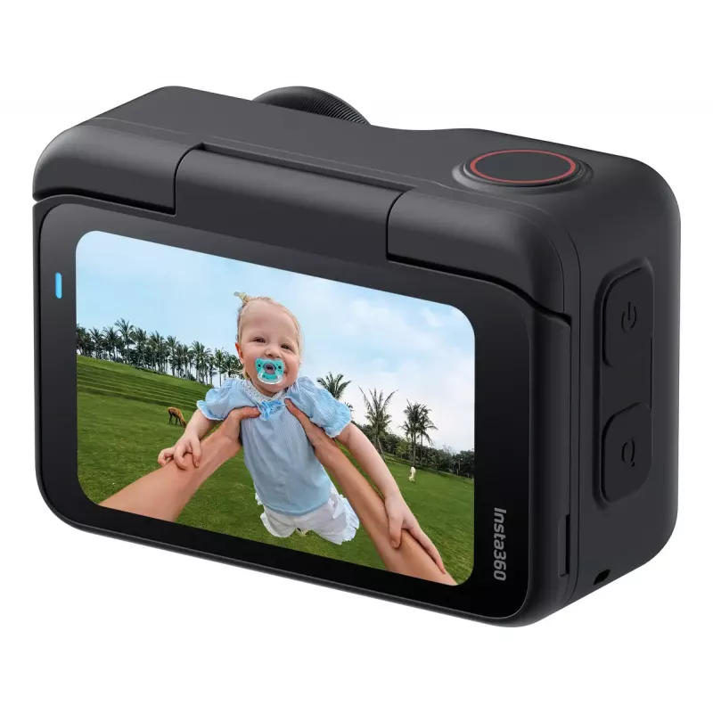 Sporta darbības kamera Insta360 GO Ultra Standard Melns — 4K Ultra HD 3840×2880, 1/1,28 collu sensors, 240 kadri/s, Wi‑Fi, iebūvēts displejs, MicroSD, 52,9 g