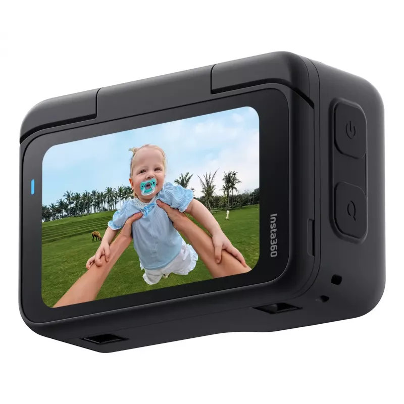 Sporta darbības kamera Insta360 GO Ultra Standard Melns — 4K Ultra HD 3840×2880, 1/1,28 collu sensors, 240 kadri/s, Wi‑Fi, iebūvēts displejs, MicroSD, 52,9 g