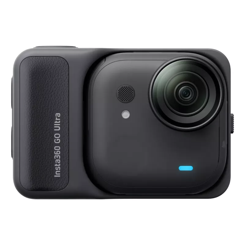 Sporta darbības kamera Insta360 GO Ultra Standard Melns — 4K Ultra HD 3840×2880, 1/1,28 collu sensors, 240 kadri/s, Wi‑Fi, iebūvēts displejs, MicroSD, 52,9 g