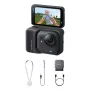 Sporta darbības kamera Insta360 GO Ultra Standard Melns — 4K Ultra HD 3840×2880, 1/1,28 collu sensors, 240 kadri/s, Wi‑Fi, iebūvēts displejs, MicroSD, 52,9 g