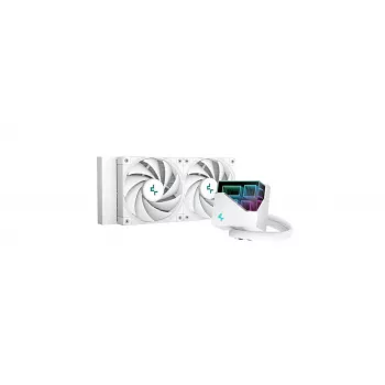 Viss vienā šķidruma dzesētājs DeepCool LT520 WH, balts, 240mm radiators, 2x120mm FDB ventilatori, PWM, LGA/AM4/AM5/sTR4 atbalsts