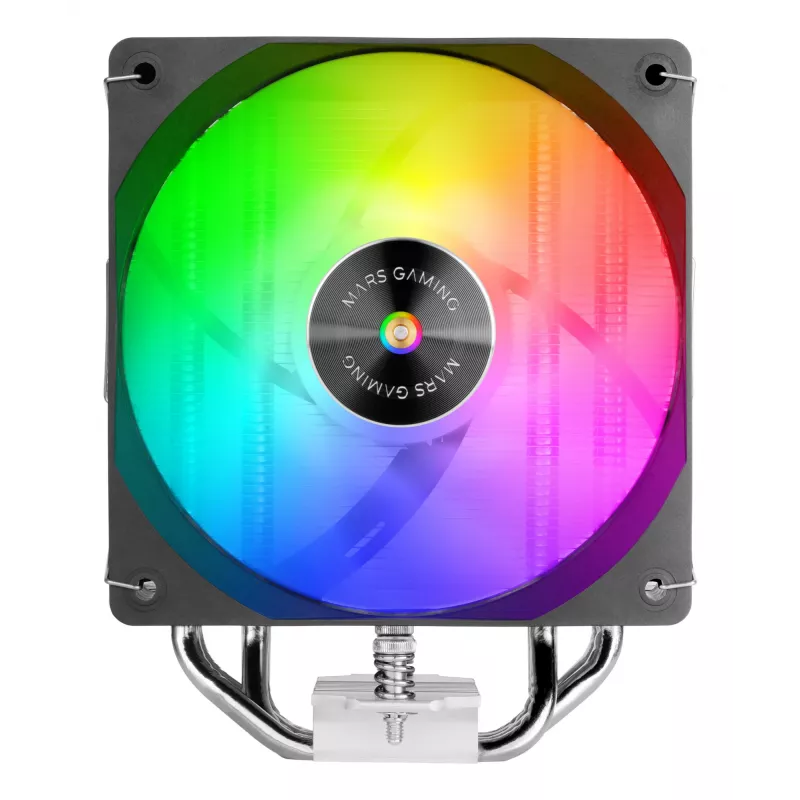 Gaisa dzesētājs TACENS Mars Gaming MCPU-X4ARGB — 120 mm ARGB ventilators, 4 siltuma caurules, TDP 220 W, PWM, LGA1200 atbalsts