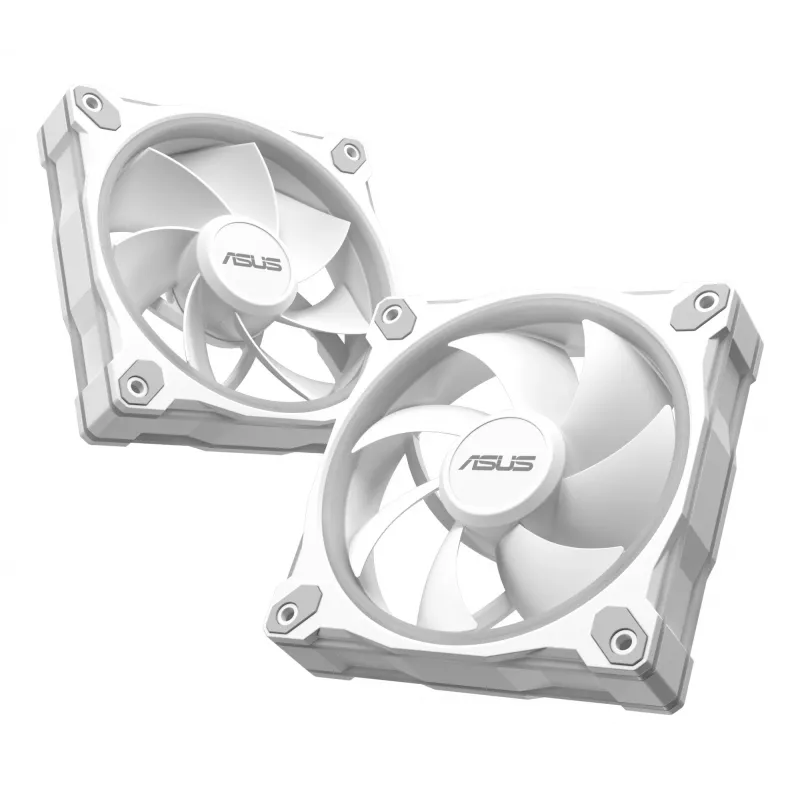 120 mm PC korpusa ventilators ASUS Prime MR120 ARGB Reverse balta — 1600 RPM, 58 CFM, PWM, uzmavas gultnis