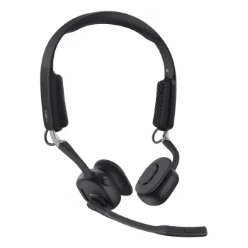 SHOKZ OpenMeet UC bezvadu Bluetooth kaulu vadošās videokonferenču austiņas ar USB-A adapteri