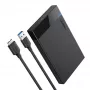 HDD/SSD korpuss UGREEN 30848 melns 2,5 collu, USB 3.0, SATA I/II/III, līdz 10 TB, 5 Gbit/s