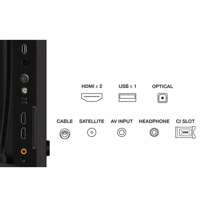 TCL 32V5C 32 collu QLED Full HD viedtelevizors, Android TV, 1920×1080, 60Hz, 2×HDMI, Wi‑Fi, Bluetooth, 20W, Melns