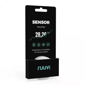 Bezvadu sensors Ruuvi RT4in1 Temperatūra Mitrums Gaisa spiediens Kustība