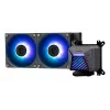 Universāls šķidruma dzesētājs MSI MAG Coreliquid A15 240 — 240 mm radiators, 2×120 mm ventilatori, LGA1700/AM4/AM5, melns