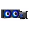 Universāls šķidruma dzesētājs MSI MAG Coreliquid A15 240 — 240 mm radiators, 2×120 mm ventilatori, LGA1700/AM4/AM5, melns
