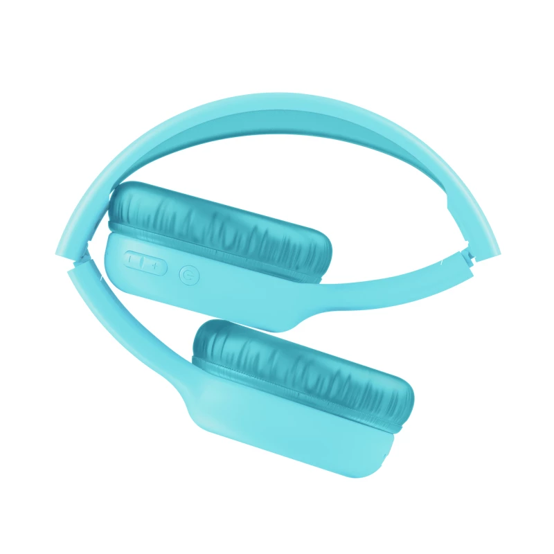 Austiņas TRUST Nouna binaurālās Bluetooth/USB-C vadu un bezvadu, salokāmas, bērniem, zilā krāsā, 4 cm draiveri