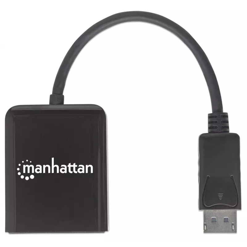 Manhattan DisplayPort 1.2 uz 2 portu DisplayPort 1.2 sadalītājs-hubs ar MST, 4K@30Hz, barošana caur USB-A, video sienas funkcija, melns, MST = vairāku straumju transportēšana, 3 gadu garantija