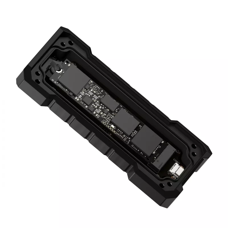 SSD enclosure ASUS TUF Gaming A2 Melns for M.2 PCIe / SATA, USB 3.2 Gen 2x2 20 Gbit/s, up to 4 TB, aluminium, IP68