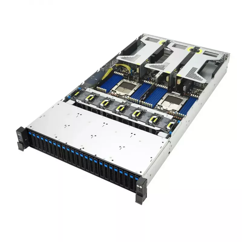 Servera statīva platforma ASUS RS720A-E13-RS24G 2U AMD, 24x 2,5 collu sloti, 2x SP5 CPU, 24 DIMM DDR5, 3 TB max, Aspeed AST2600