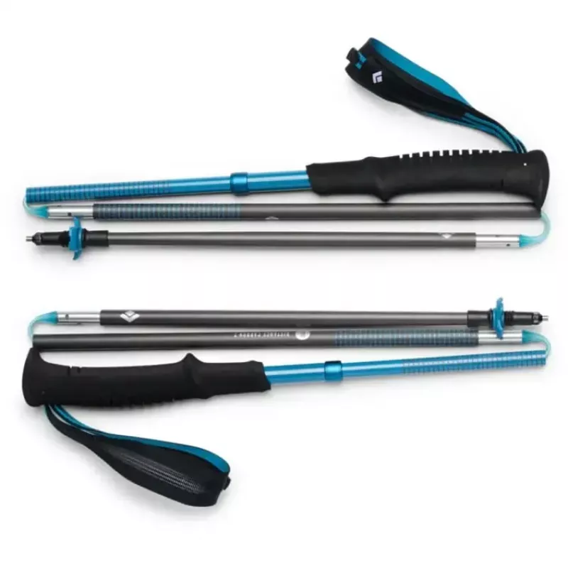 Pārgājienu nūjas Melns Diamond Distance Carbon Z — oglekļa salokāmās nūjas, 110 cm, 3 segmentu, 264 g