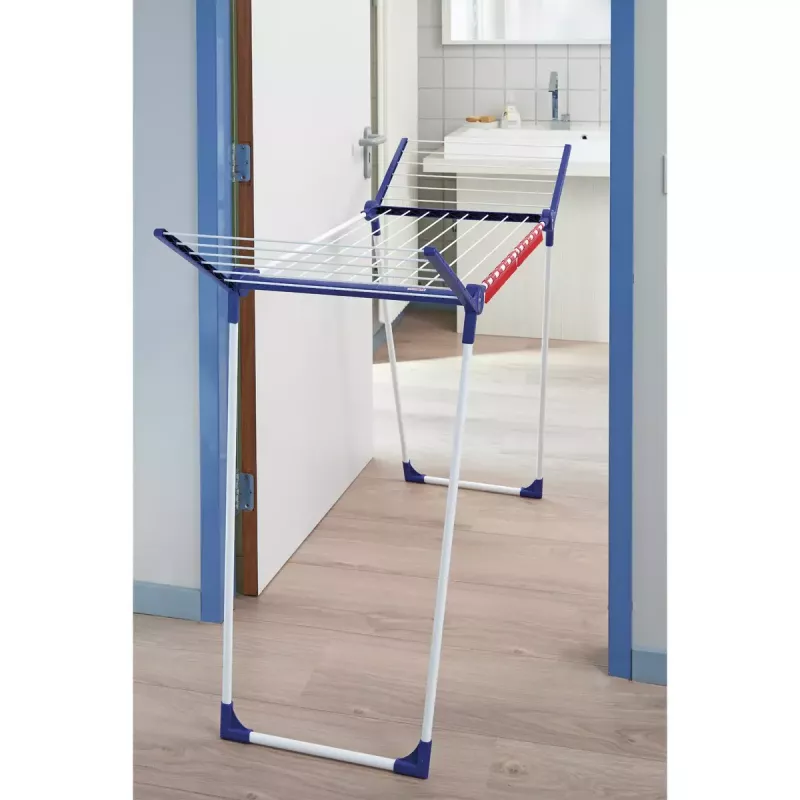 Stāvošs drēbju žāvētājs Leifheit Pegasus 180 Plus — salokāms metāla/plastmasas žāvētājs, 18 m žāvēšanas vieta, 870×1570×660 mm