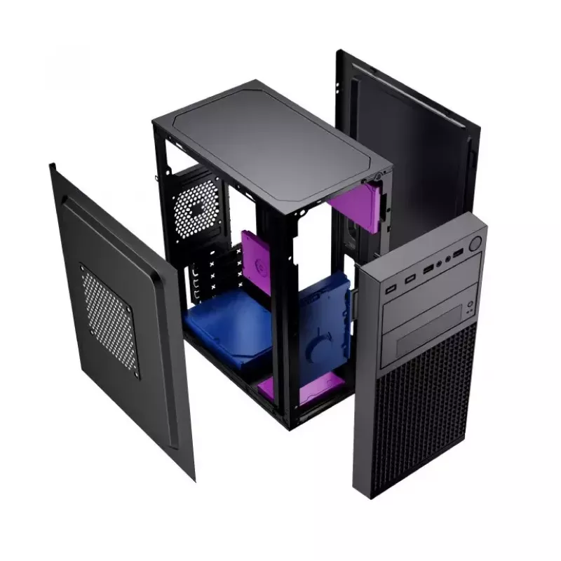 Datora korpuss GEMBIRD Fornax K300 Mini Tower — Mini-ITX/Micro ATX, SPCC, 2,17 kg, USB 3.2, 1×2,5 collu nodalījums, 4 paplašināšanas sloti
