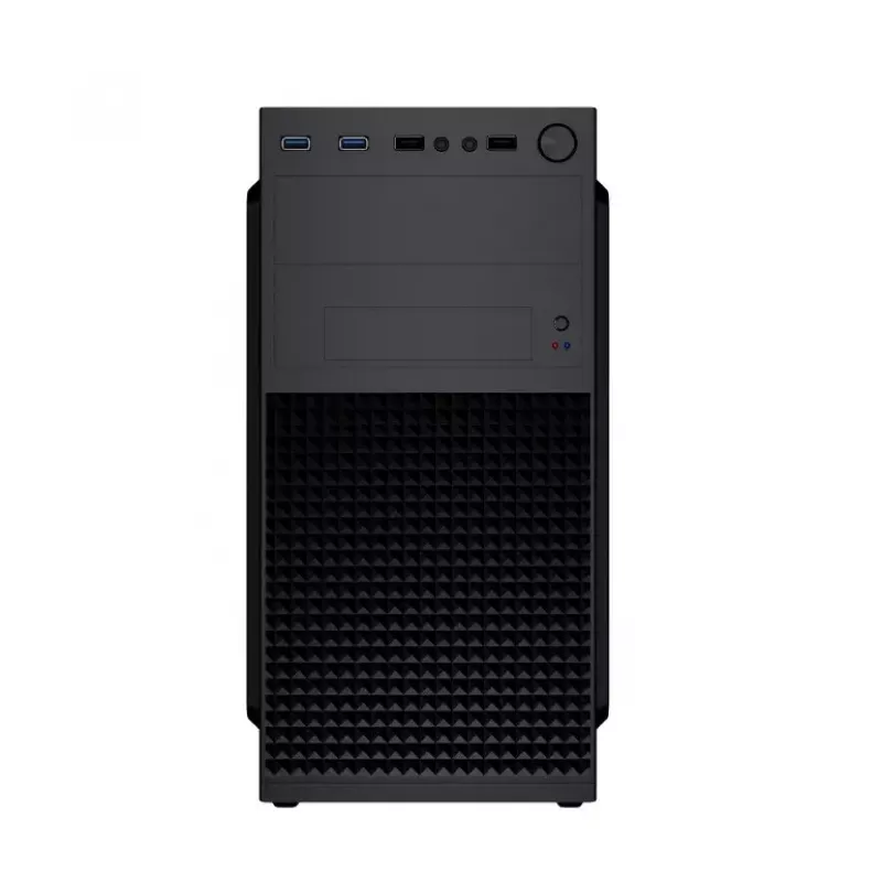 Datora korpuss GEMBIRD Fornax K300 Mini Tower — Mini-ITX/Micro ATX, SPCC, 2,17 kg, USB 3.2, 1×2,5 collu nodalījums, 4 paplašināšanas sloti