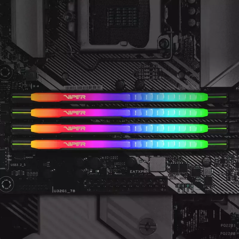 PATRIOT Viper Steel RGB DDR4 32GB (2x16GB) 3200MHz 288-pin DIMM, 44mm augstums