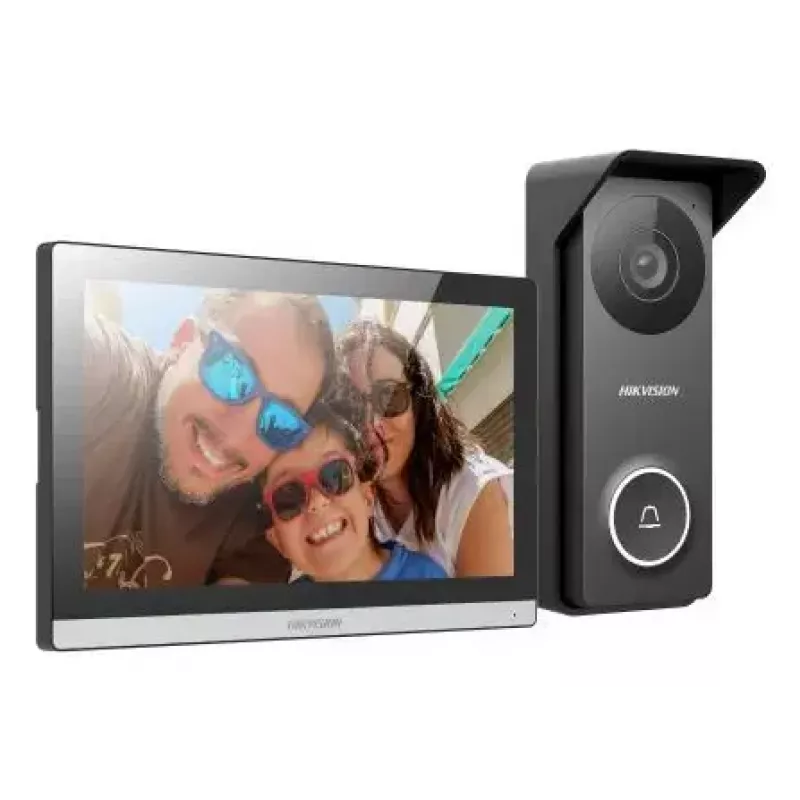 Video domofons Hikvision DS-KIS313-P 7 collu TFT kapacitatīvs skārienekrāns, 1280×720, Wi‑Fi 802.11n, MicroSD, IP65, IK08