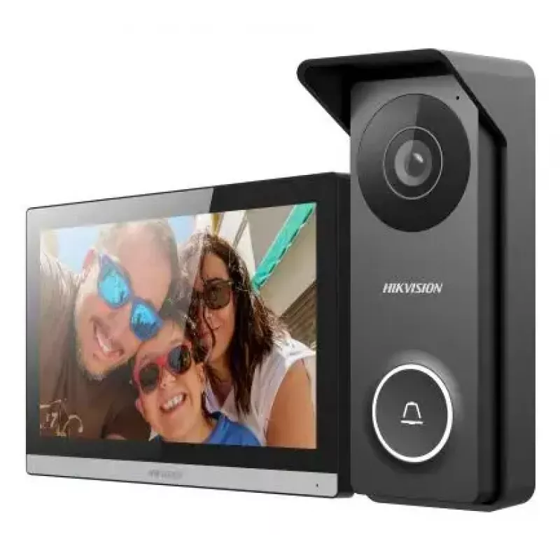 Video domofons Hikvision DS-KIS313-P 7 collu TFT kapacitatīvs skārienekrāns, 1280×720, Wi‑Fi 802.11n, MicroSD, IP65, IK08