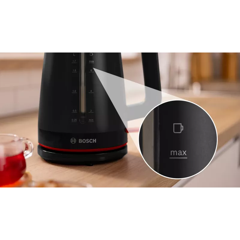 Elektriskā tējkanna Bosch MyMoment TWK3M123 — 1,7 L, 2400 W, melna