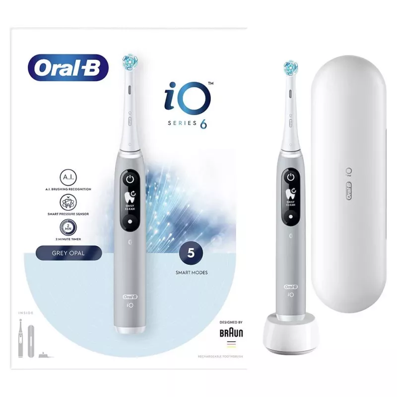 Oral-B iO elektriskā zobu birste Rotējošā zobu birste Pelēka