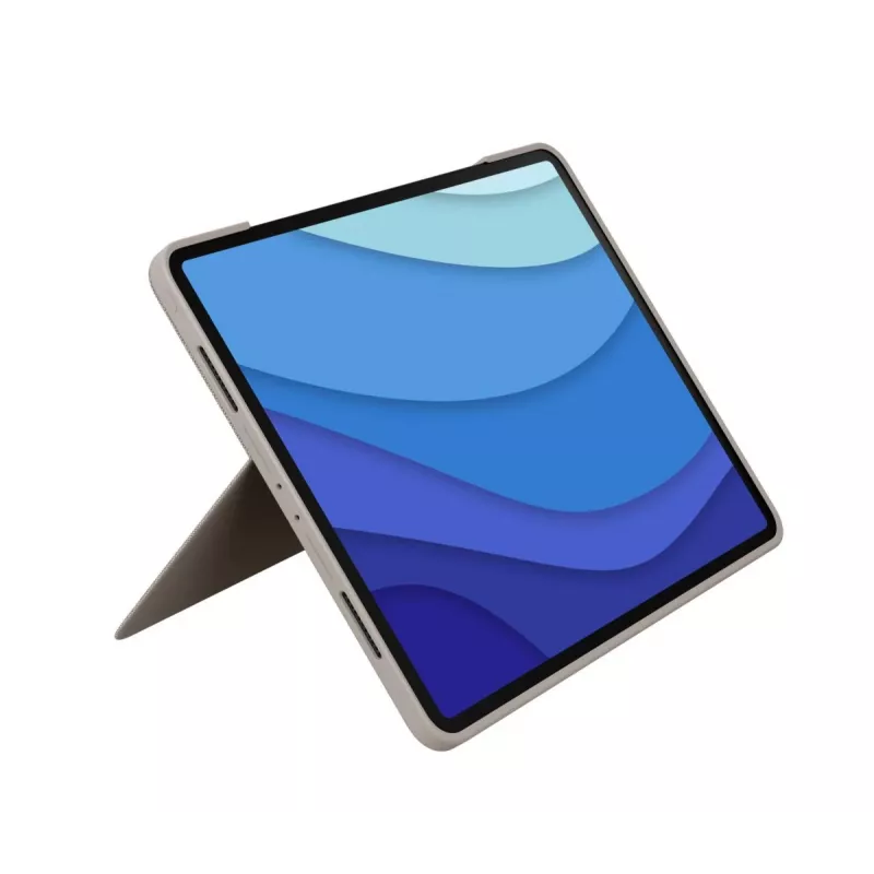 LOGITECH Combo Touch - Sand krāsas iPad Pro 12.9 collām (5. gen.) - ASV starptautiskais Qwerty