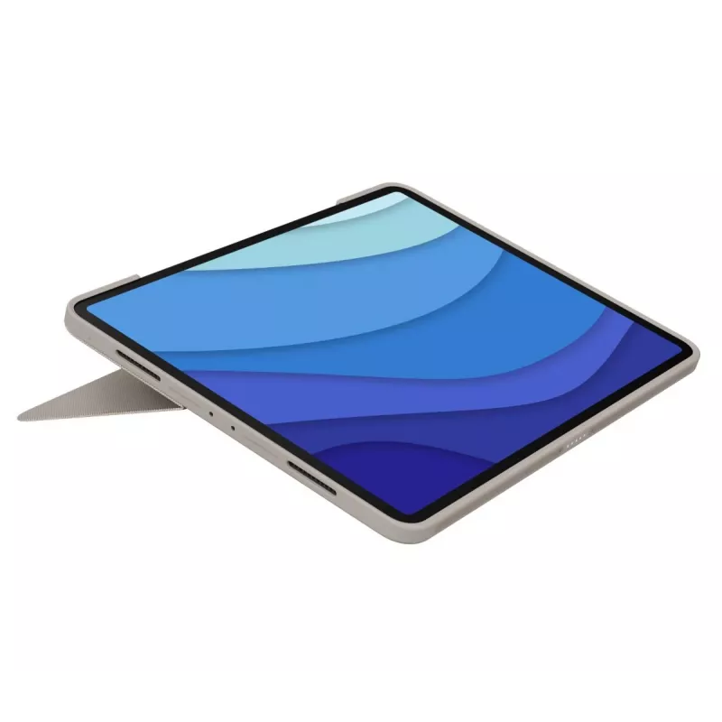 LOGITECH Combo Touch - Sand krāsas iPad Pro 12.9 collām (5. gen.) - ASV starptautiskais Qwerty