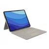 LOGITECH Combo Touch - Sand krāsas iPad Pro 12.9 collām (5. gen.) - ASV starptautiskais Qwerty