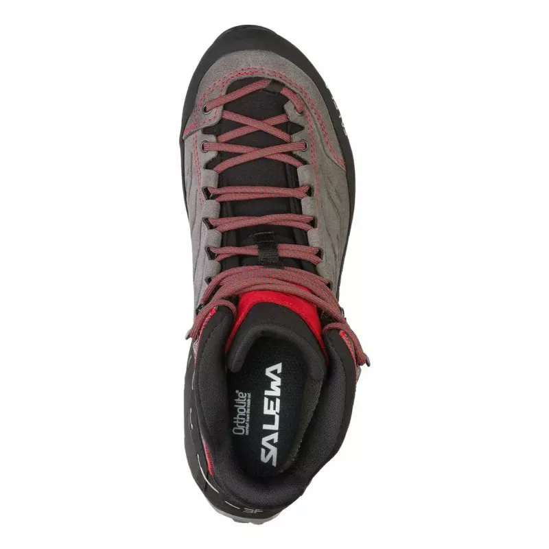 Salewa MTN Trainer Mid GTX vīriešu pieaugušo ogles pelēks sarkans āda zamšs Vibram