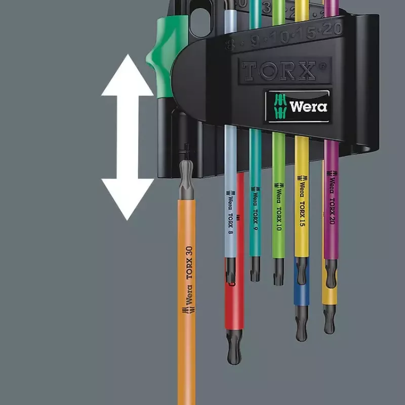 L veida Torx atslēgu komplekts Wera 967/9 TX BO