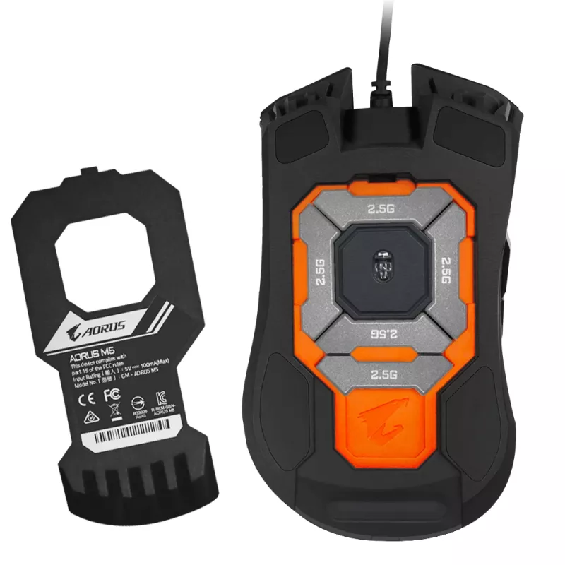 GIGABYTE AORUS M5 pele Spēlēm Labroču USB Tipa-A Optiska 16000 DPI