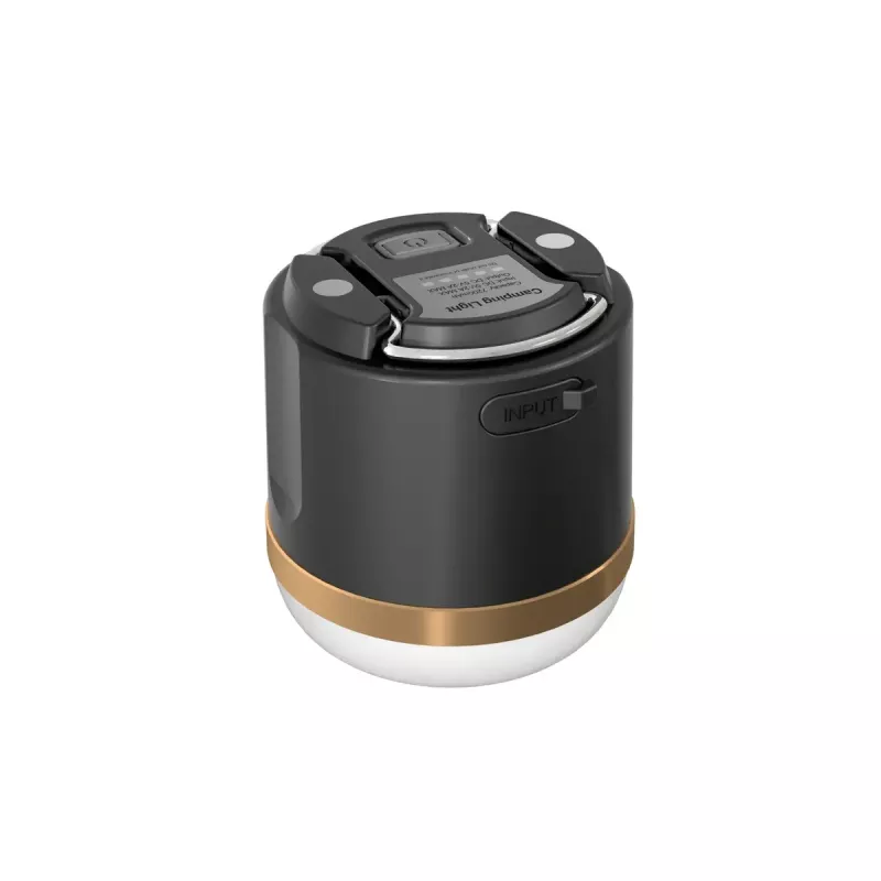 Ar baterijām darbināms kempinga laterna EcoFlow SCLI-B — 400 lm, 3600 mAh, USB‑C ieeja, ABS+TPR korpuss