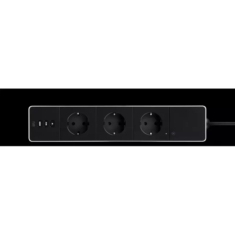 Eve Energy Strip strāvas sadalītājs Melns Balts 3 maiņstrāvas kontaktligzdas 120-230 V 1,9 m