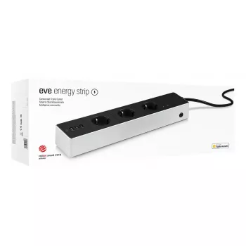 Eve Energy Strip strāvas sadalītājs Melns Balts 3 maiņstrāvas kontaktligzdas 120-230 V 1,9 m