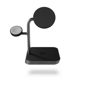 ZENS Office Charger Pro 3 melns bezvadu ātrās uzlādes iekštelpu maiņstrāvas lādētājs