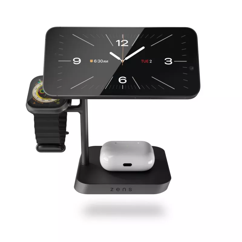 ZENS Office Charger Pro 3 melns bezvadu ātrās uzlādes iekštelpu maiņstrāvas lādētājs