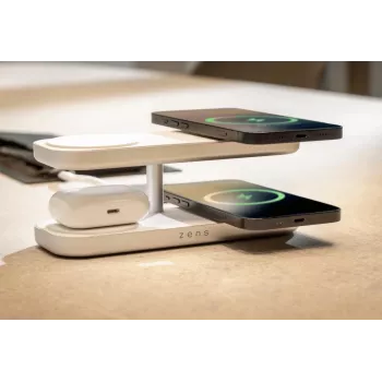 ZENS Quattro Wireless Charger Pro 4 Balts