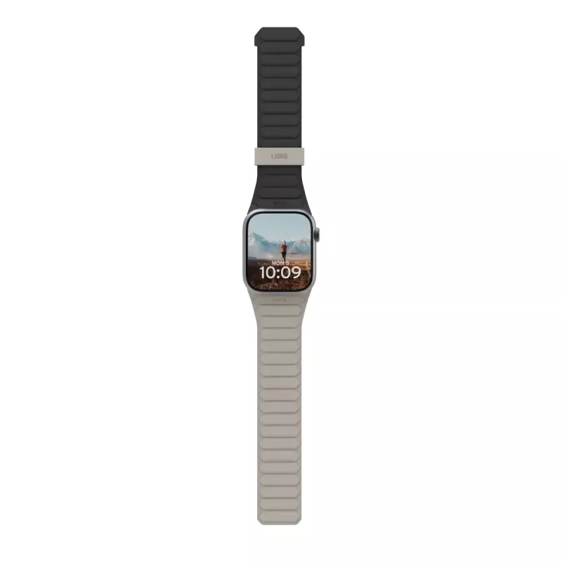 Urban Armor Gear Pathfinder silikona siksniņa Apple Watch, melna/titāna