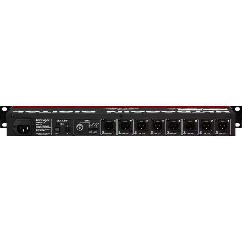 Behringer ULTRAGAIN DIGITAL ADA8200 8 kanālu AD/DA pārveidotājs, 24 biti/48 kHz, XLR I/O, montējams statīvā
