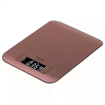 Elektroniskā virtuves svari Adler AD 3183 — 5 kg ietilpība, 1 g precizitāte, nerūsējošā tērauda svēršanas virsma, vara krāsa