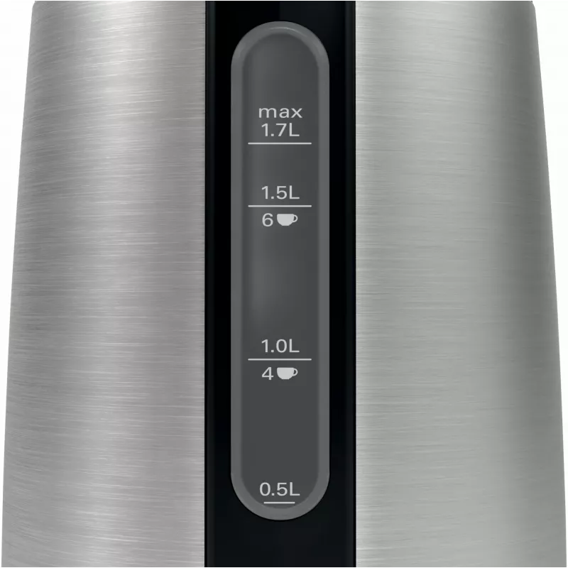 Bosch TWK3P420 elektriskā tējkanna 1,7 L 2400 W Melna, nerūsējošais tērauds